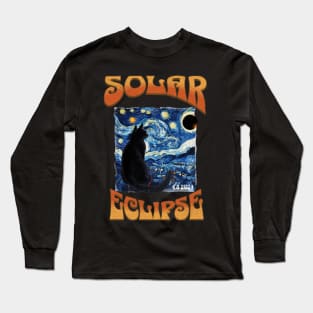 Starry Night Solar Eclipse 2024 Long Sleeve T-Shirt